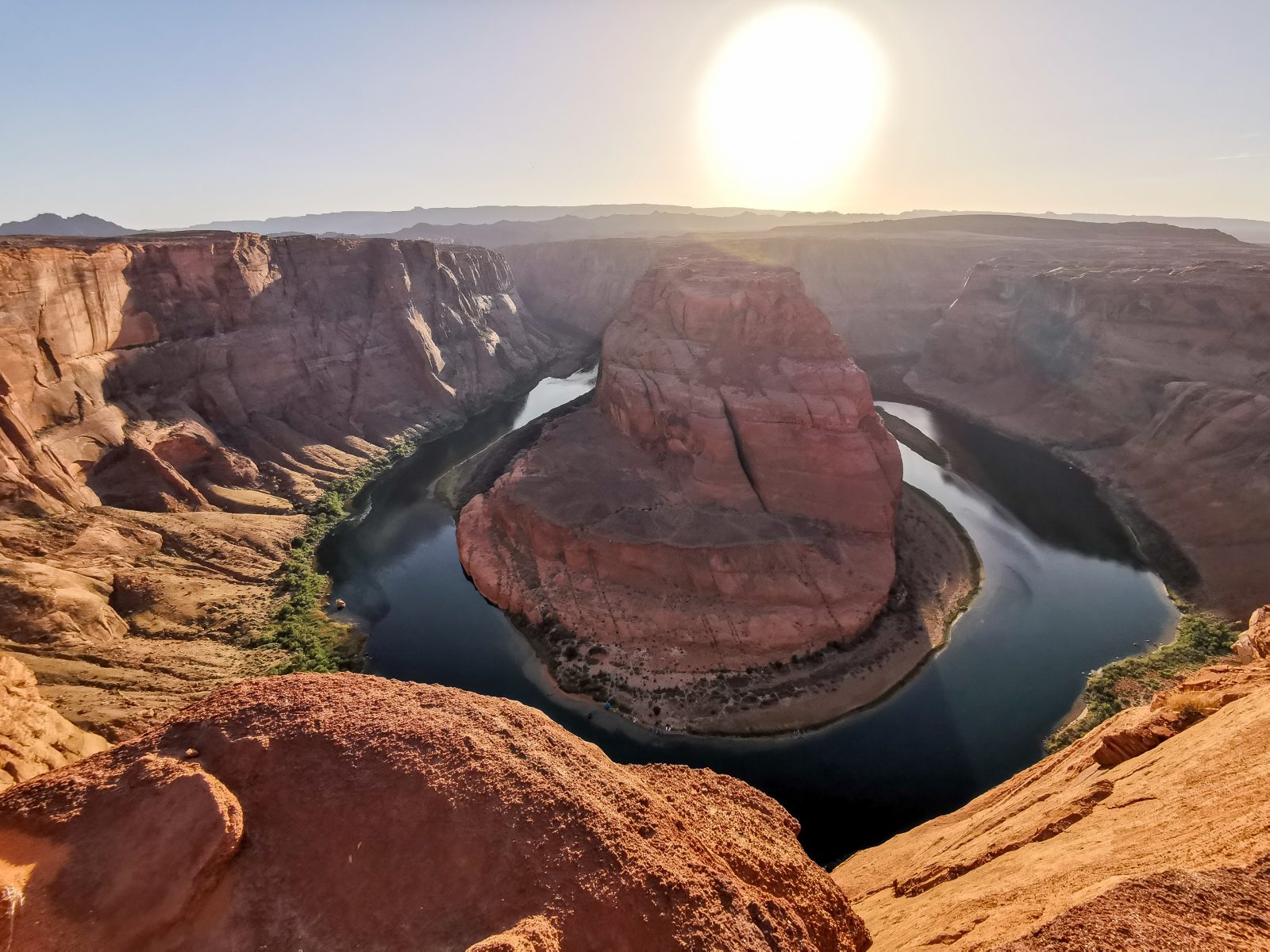 Horseshoe Bend in Page, Arizona (USA) - Blick bei Sonnenuntergang
